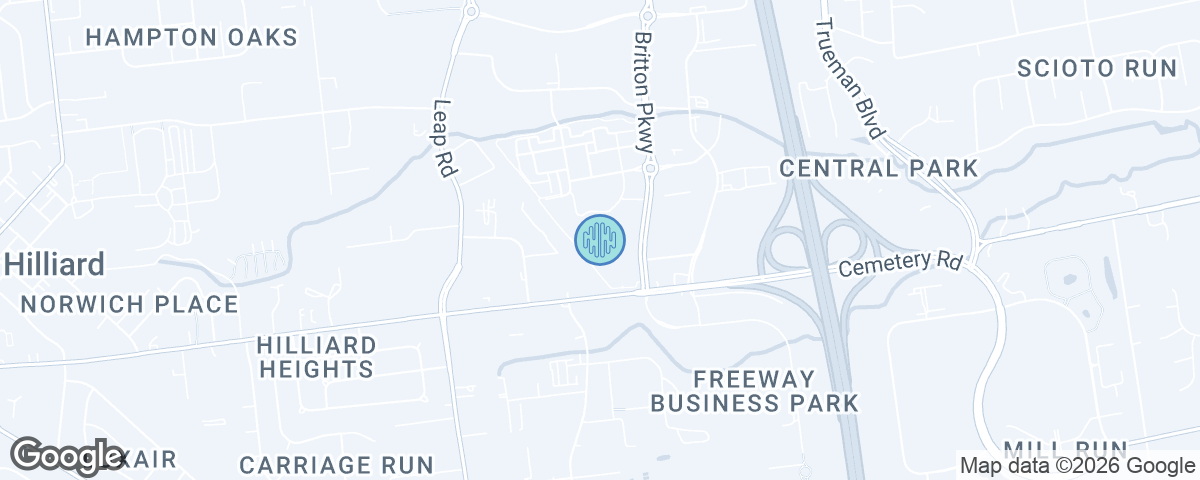 Map showing Ability Chiropractic Hilliard